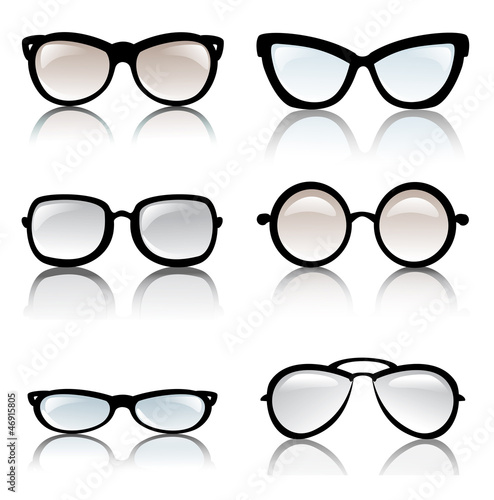 glasses frames vector set