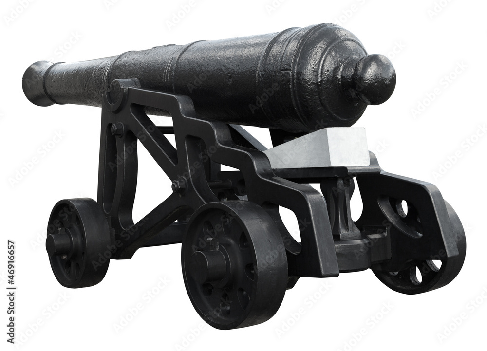 Isolated on white vintage cannon