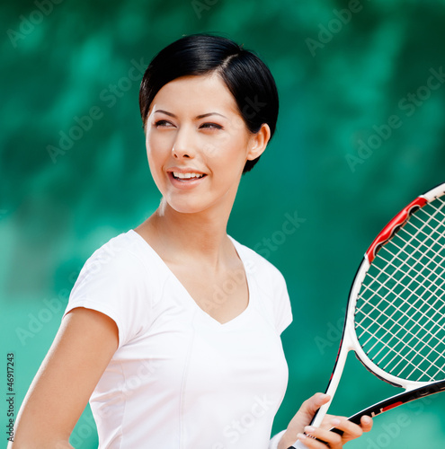 Portrait of professional female tennis player 