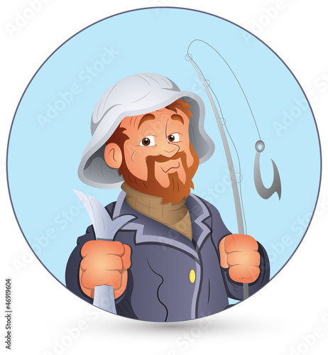 Retro Fisherman Vector Illustration