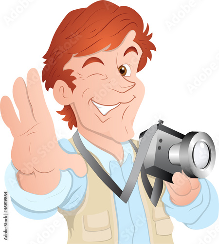 Male Cartoon Photographer