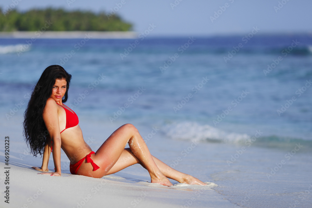 Beautiful woman on beach