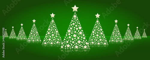 Christmas trees line vector