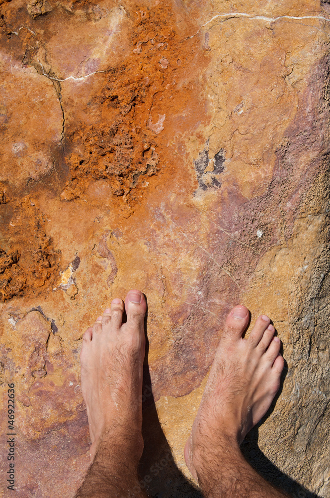 Barefoot on rock