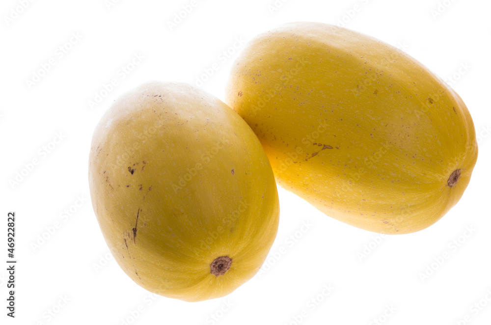 Two spaghetti squash isolated on white Two spaghetti squash isolated on white