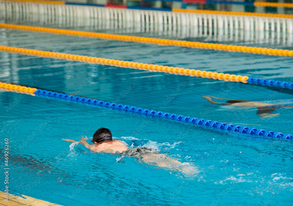 swimming during a competition