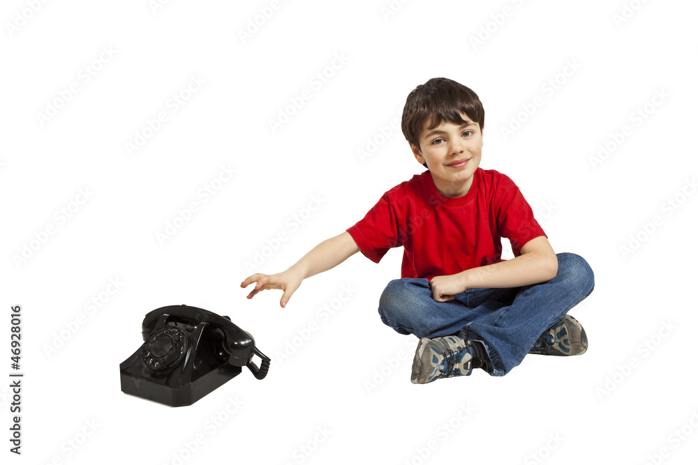 little boy expecting a phone call little boy expecting a phone call