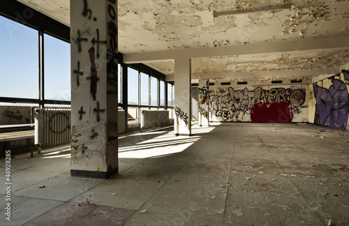 abandoned building, many windows photo