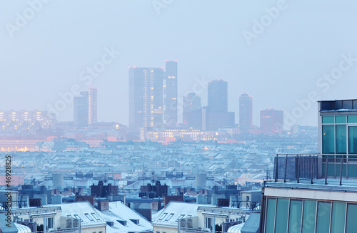 Photography Beautiful view at Wienerberg Areal at winter evening in Vienna,