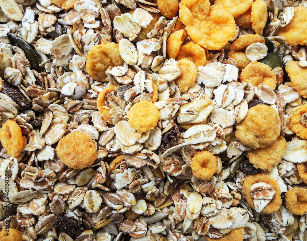 Classic muesli background Classic muesli background