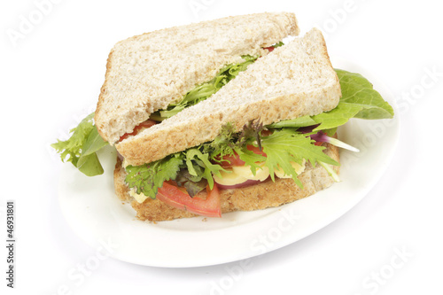 Brown bread sandwich on plate