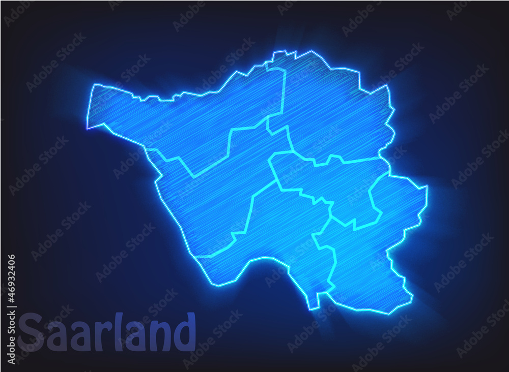 Karte von Saarland als Scribble