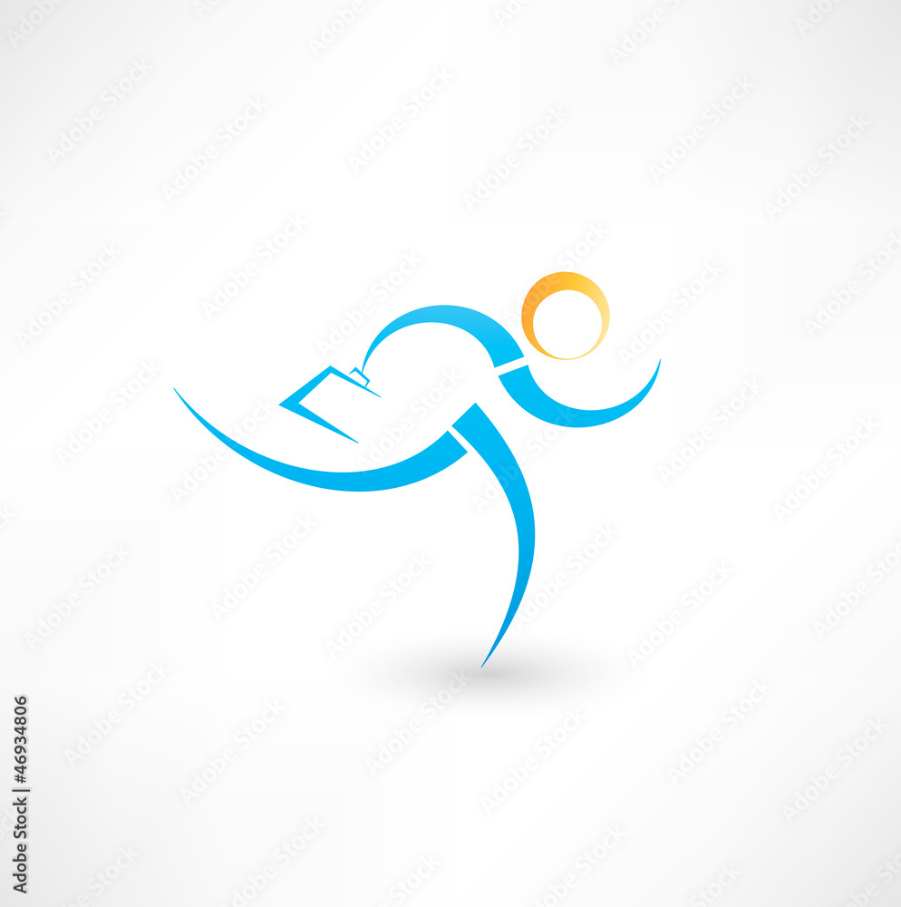 Obraz premium Running businessman icon