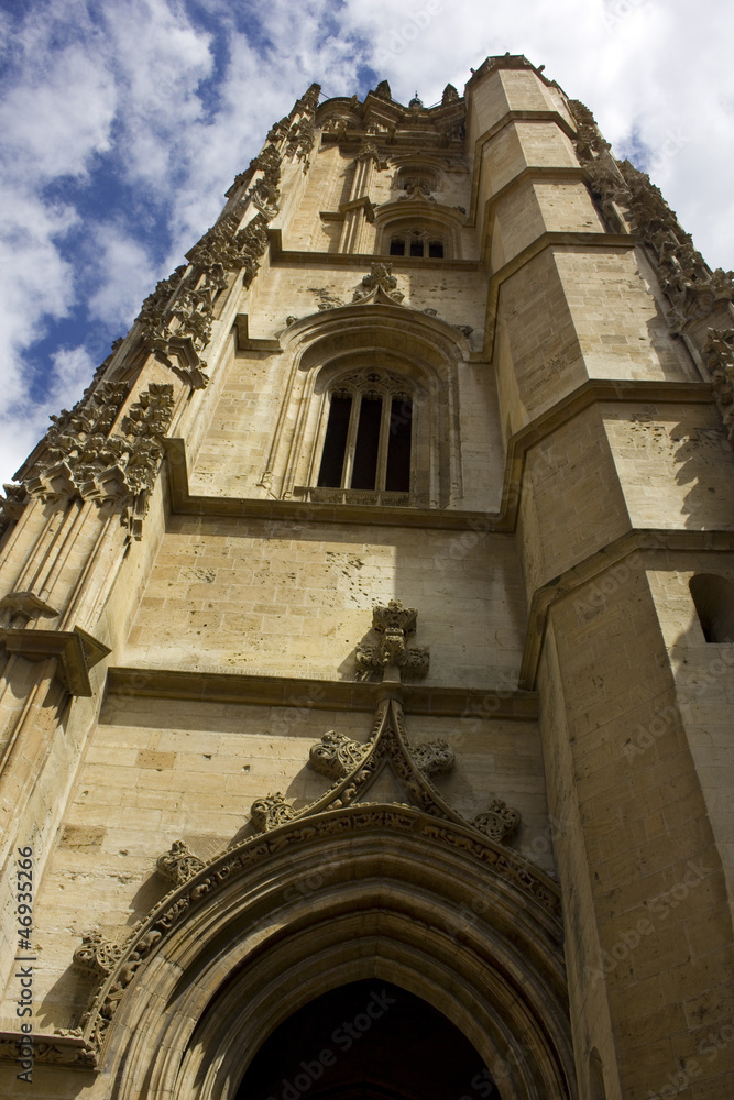 Angle shot of the cathedral in Oviedo Angle shot of the cathedral in Oviedo