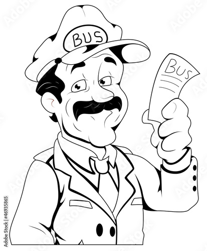 Bus Conductor - Vector Character Illustration