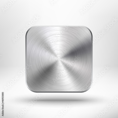 Abstract technology app icon with metal texture for interfaces
