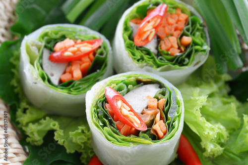 Fresh Chinese Traditional Spring rolls food