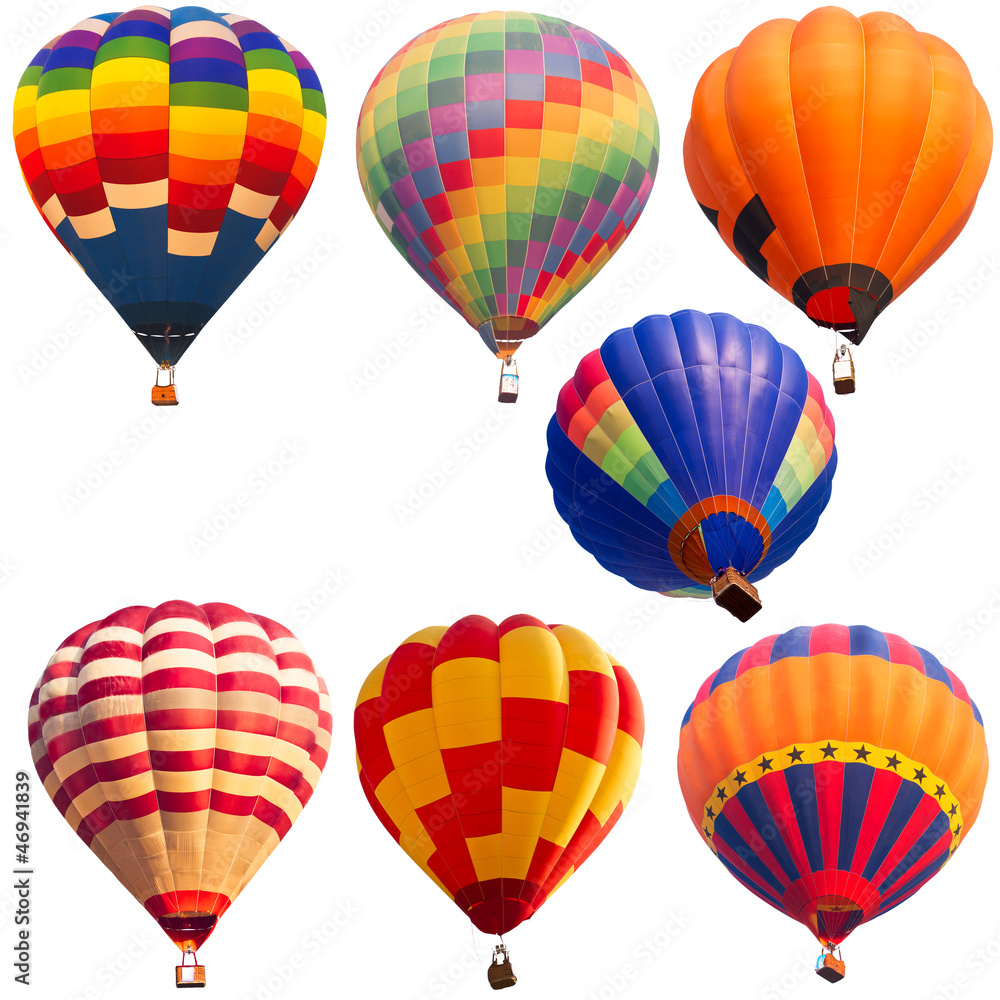 Obraz premium isolated collections of hot air balloon with clipping path