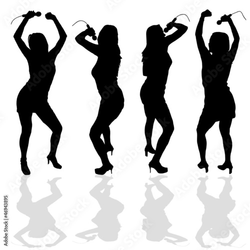 sexy and hot singer vector illustration