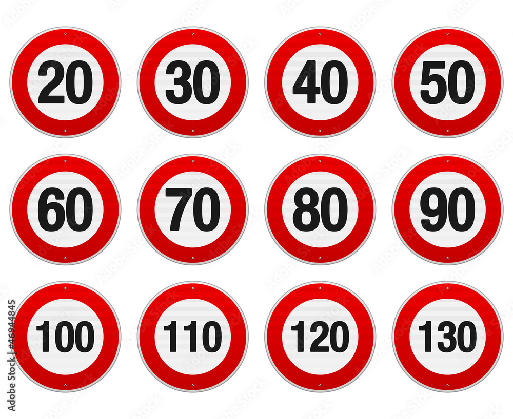 Speed Limit Sign Set Speed Limit Sign Set