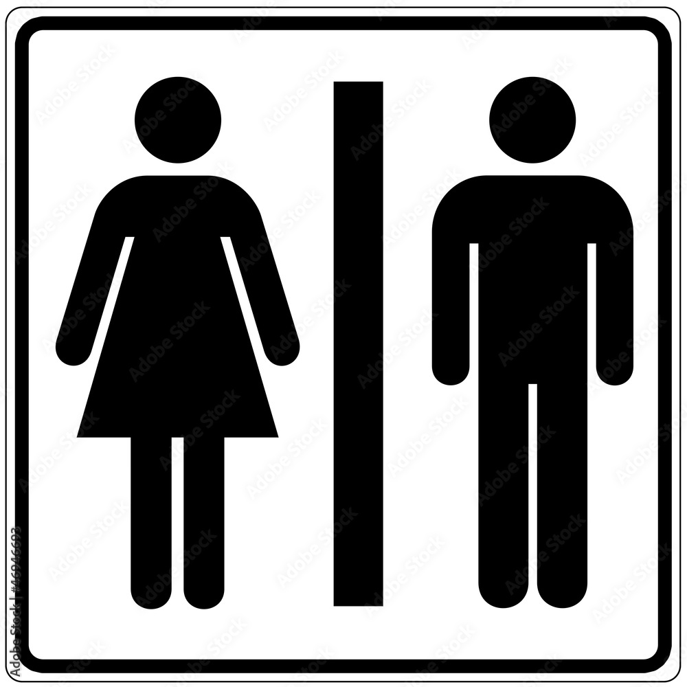 Schild weiß - Toilette Damen / Herren Stock Photo | Adobe Stock