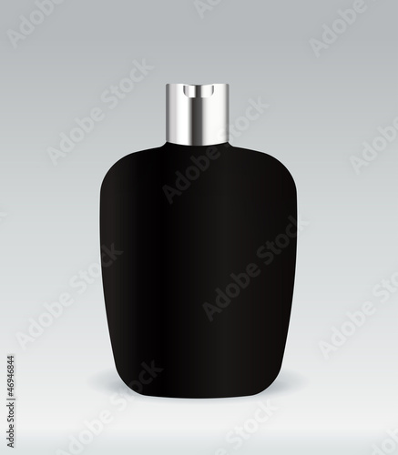 Black cosmetic container bottle