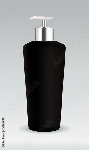Black cosmetic bottle container