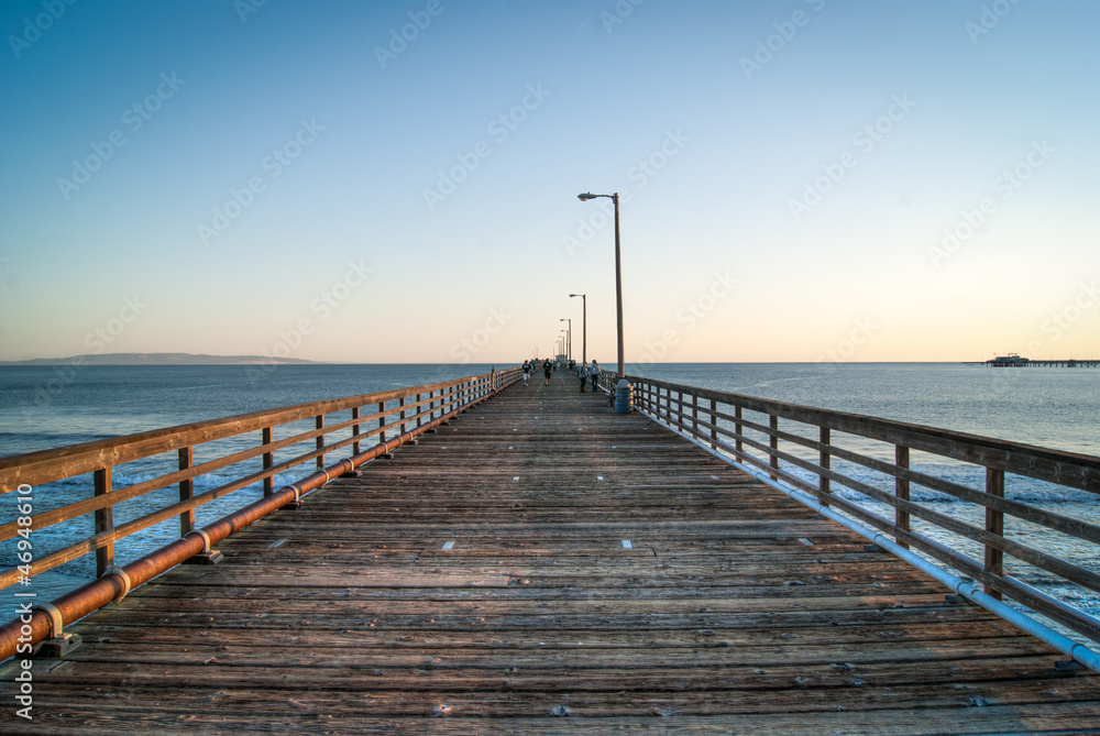 Straight wooden pier