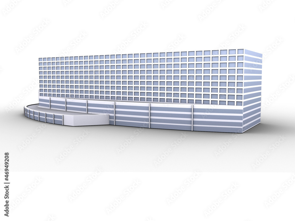 Modern office on white background, 3D render.