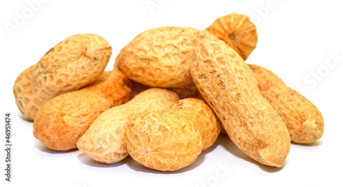 Peanuts in shell isolated on white background