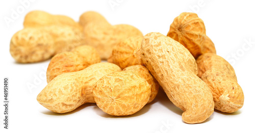 Peanuts in shell isolated on white background
