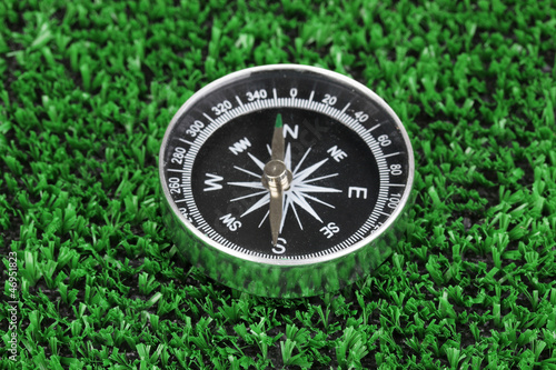 compass on green grass