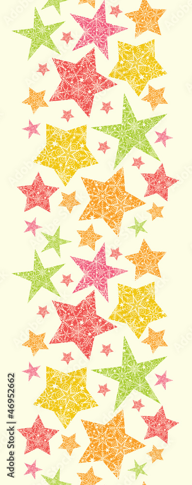 Vector Snowflake Textured Christmas Stars Vertical Seamless Vector Snowflake Textured Christmas Stars Vertical Seamless