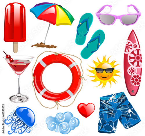 Summer time vector collection elements 1