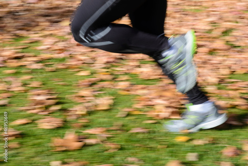Motion blur running legs