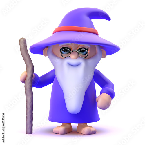 Wizard stands alert ready to cast healing spells
