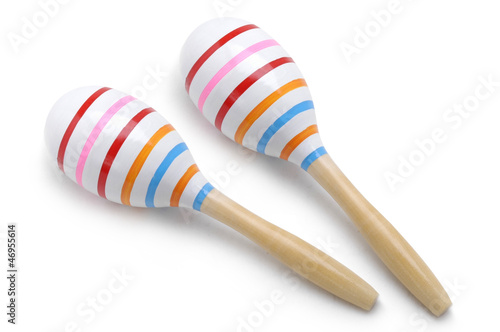 Two colorful rattle shakers