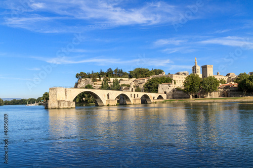 Avignon Bridge with Popes Palace, Pont Saint-Bénezet, Provence, photo