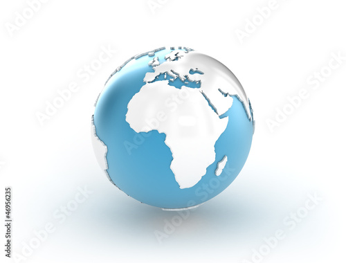 Blue world globe 3D