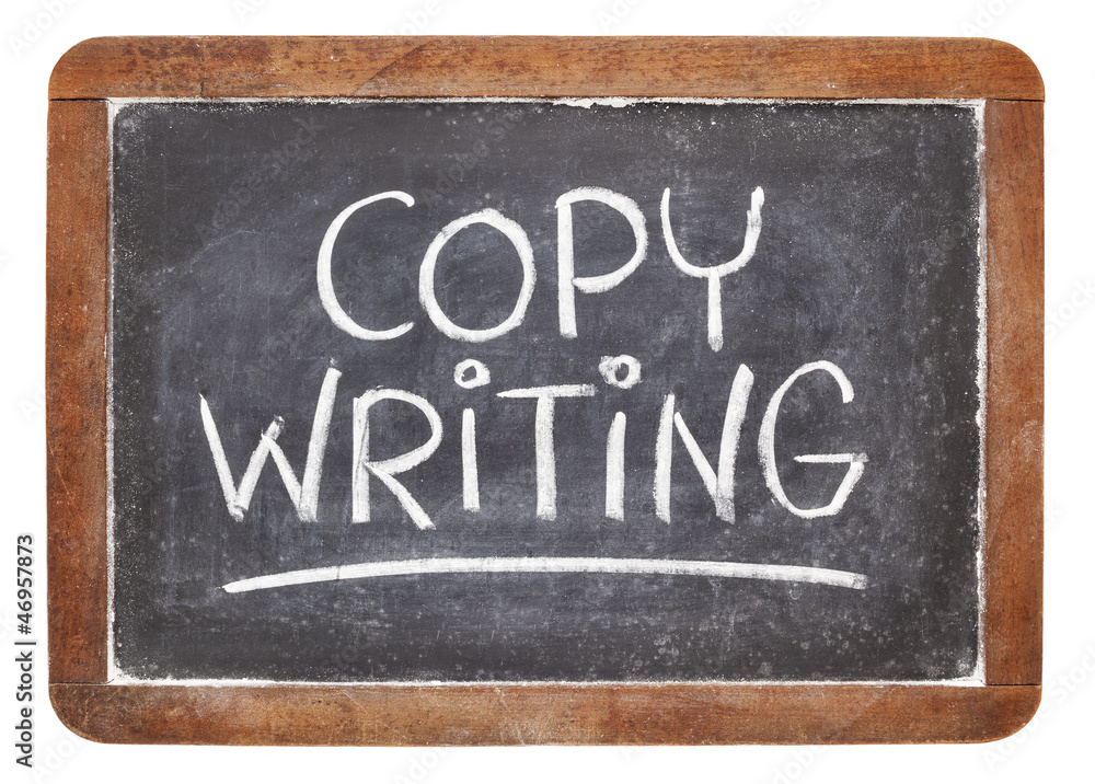 copywriting on blackboard