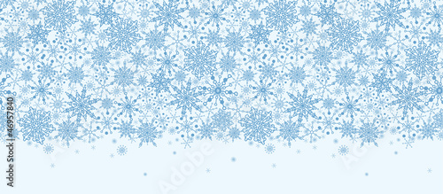 vector Colorful Snowflake Texture Horizontal Seamless Pattern