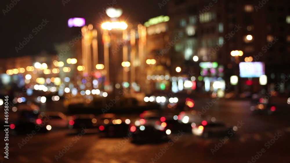 Red & white fires of cars in the city at night. time lapse Red & white fires of cars in the city at night. time lapse