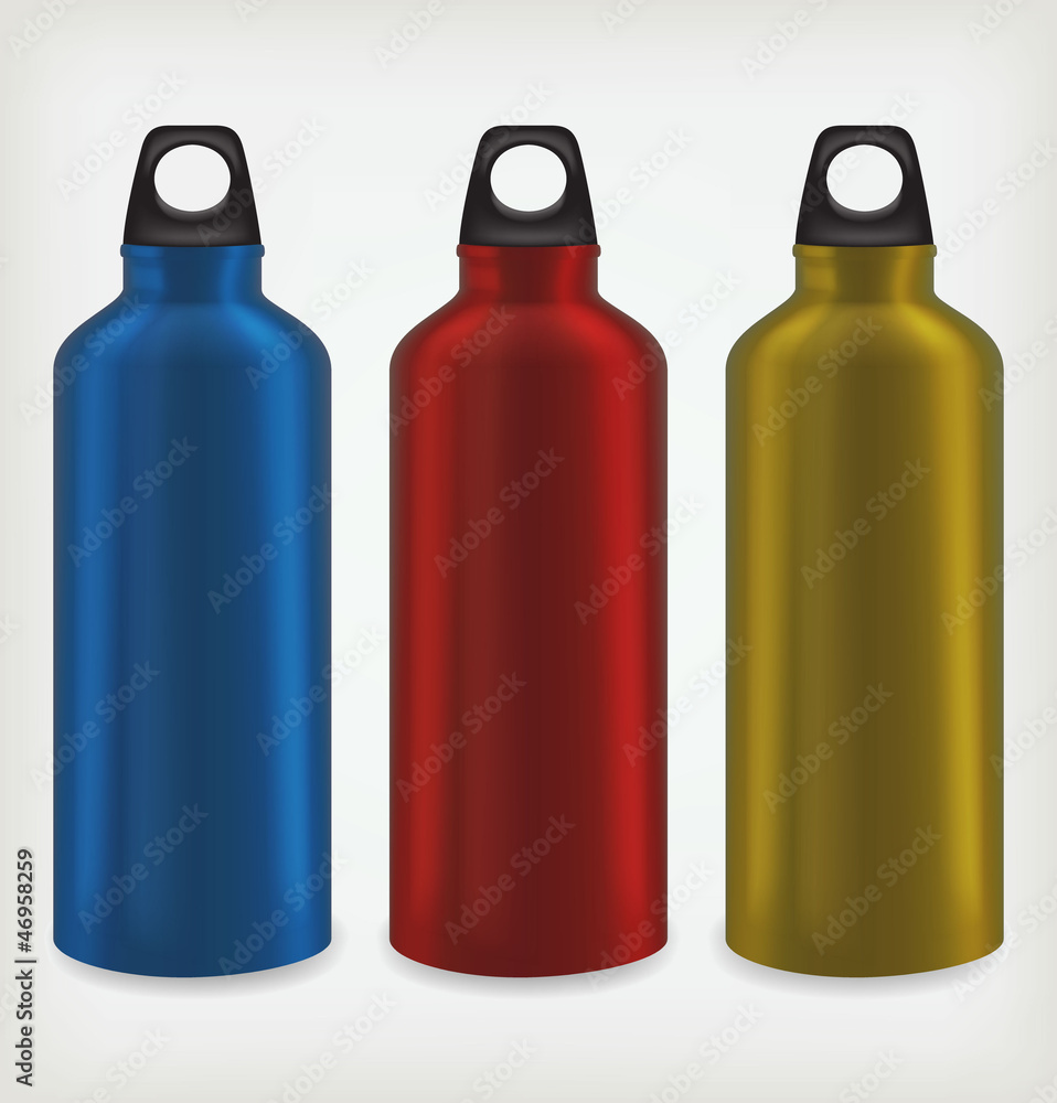 Three water bottles Three water bottles