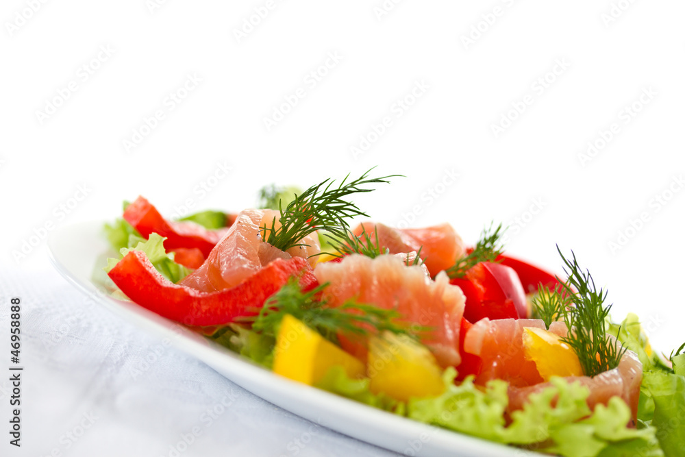 salad with salted salmon salad with salted salmon