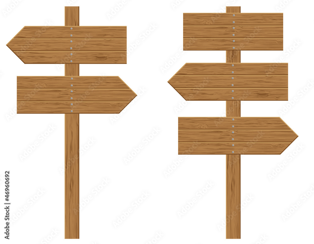 wooden boards signs illustration