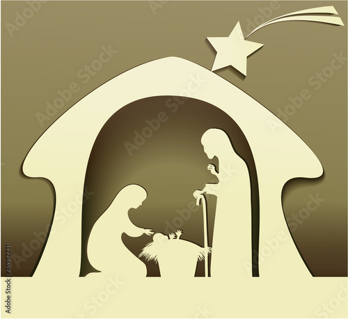 Nativity scene with holy family