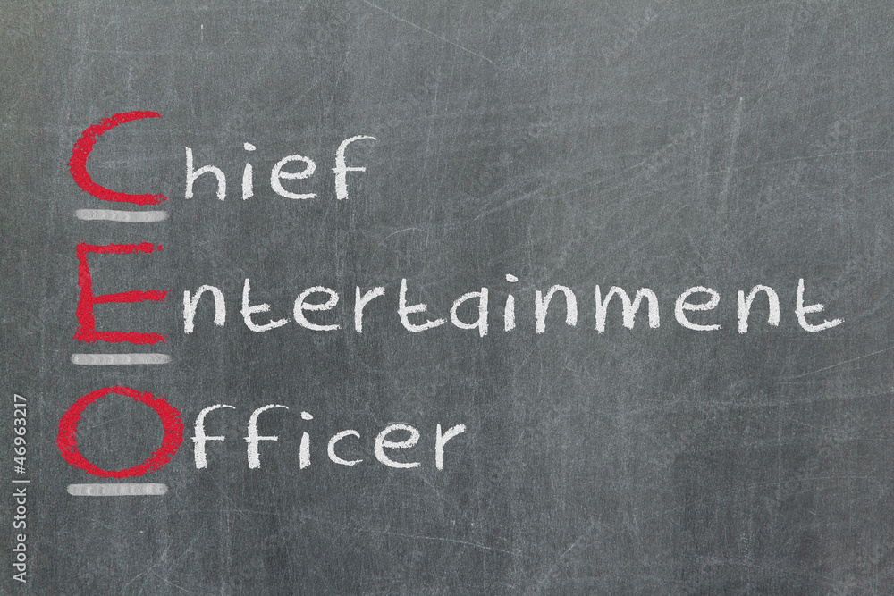 Fototapeta premium Acronym of CEO - Chief Entertainment Officer
