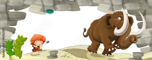 Φωτογραφία The stone age border - illustration for the children