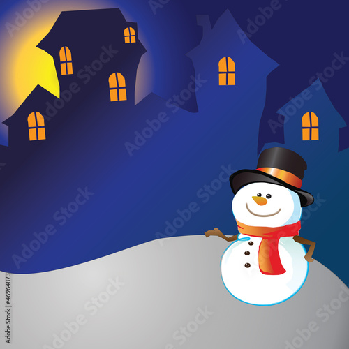 Snowman of frame on christmas day