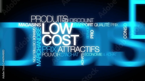Low cost nuage de tags mots bleu animation texte